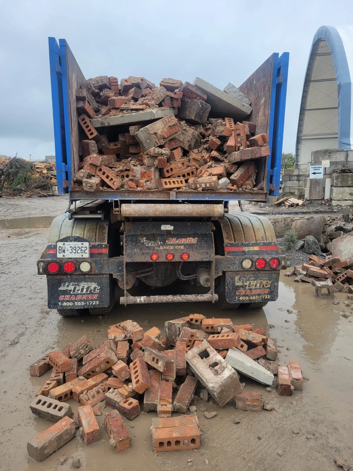 Filled disposal bin ready for transport in the GTA